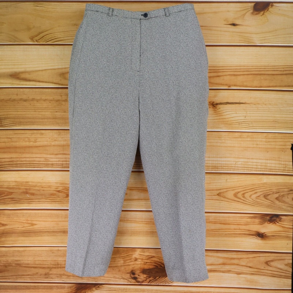 Larry Levine Dress Pants Lined High Rise Womens Size 18 Gray Rayon Blend Pockets